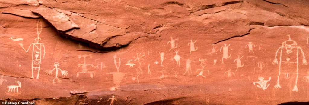 Petroglyphs at Sand Island State Park, Bluff, Utah by Betsey Crawford