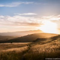 Sunset behind Mount Tamalpais from Ring Mountain, Tiburon, California by Betsey Crawford
