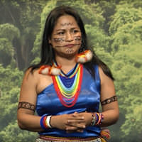 Narcisa Mashiento at the Pachamama Alliance annual luncheon in 2017