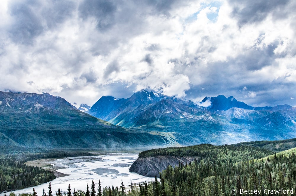 Roadside beauty: the extraordinary drama and coloring of a mountain, river and wild sky along the road in Alaska by Betsey Crawford